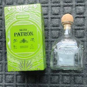 Empty Silver Tequila Limited Edition Bottle And Box For Crafting - Green